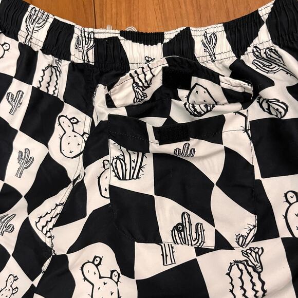 Negative Space Swim Shorts Size XL Cactus Black Checker Trunks - Picture 5 of 9